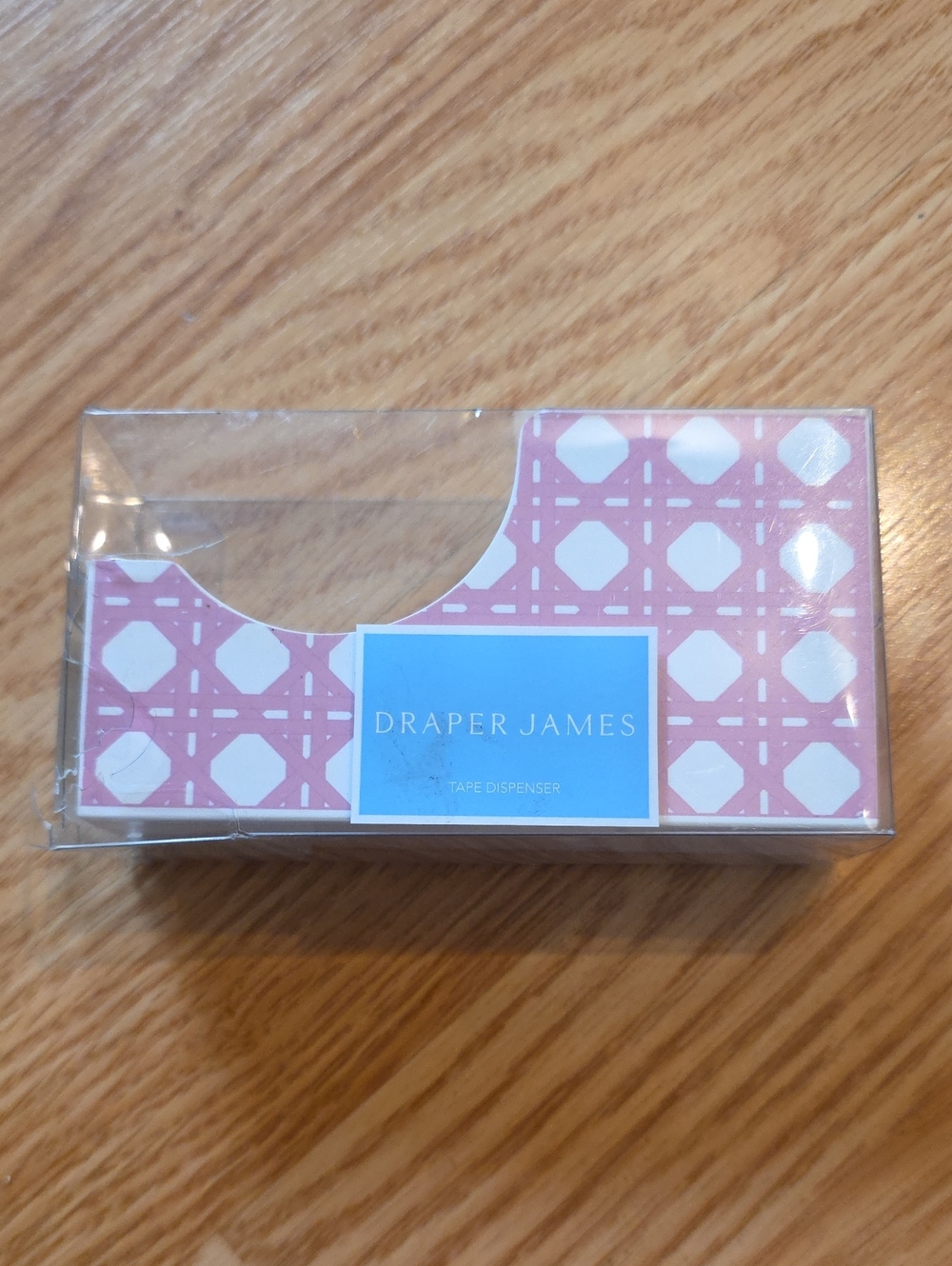Draper James Pink & White Patterned Tape Dispenser
